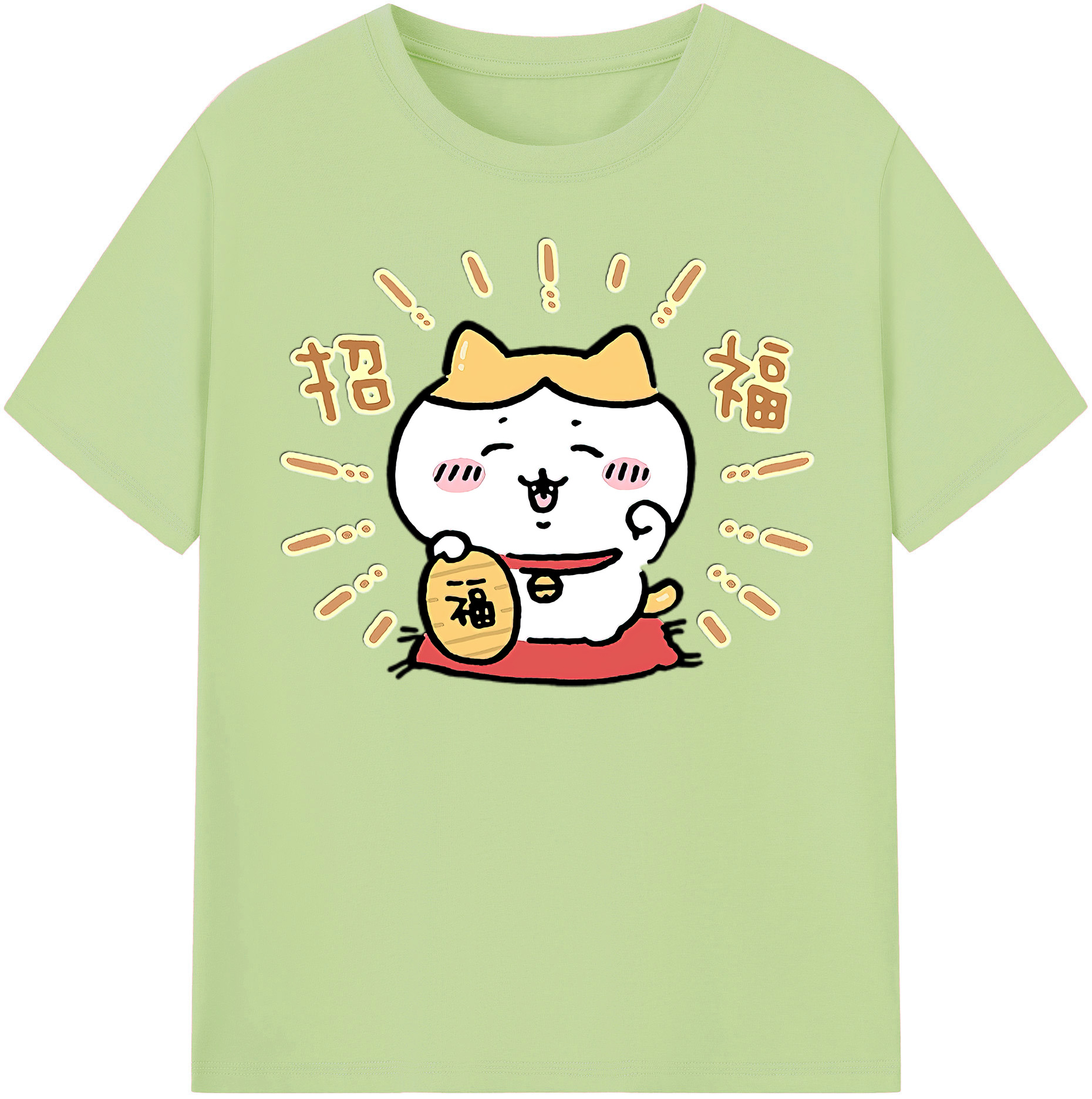 （画像用） ちいかわ ハチワレ Chii-kawa hachiware 綿100％半袖Tシャツ（フロントプリント）
